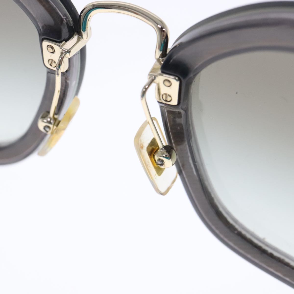 Miu Miu Sunglasses plastic Black Champagne Gold Auth ar12648