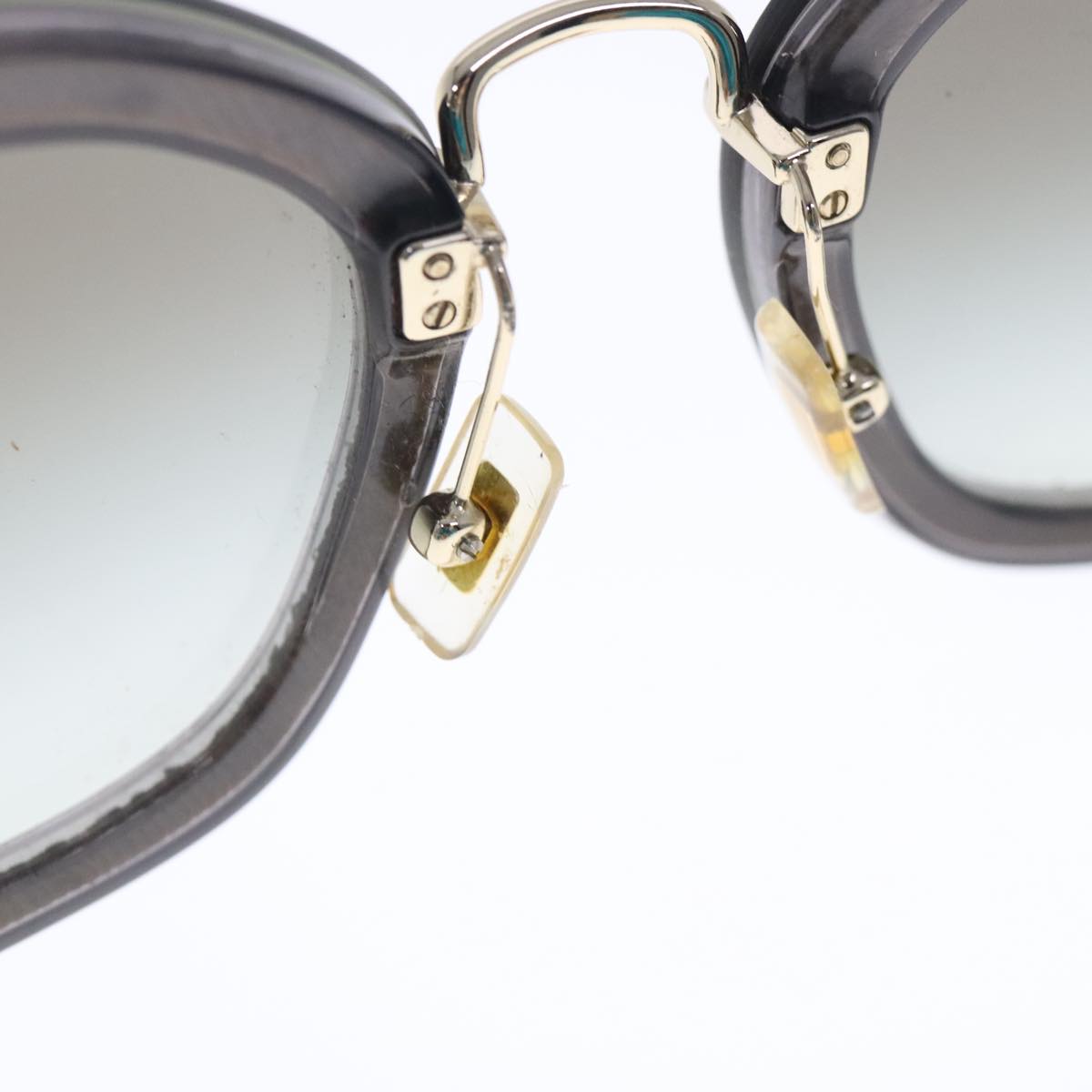 Miu Miu Sunglasses plastic Black Champagne Gold Auth ar12648