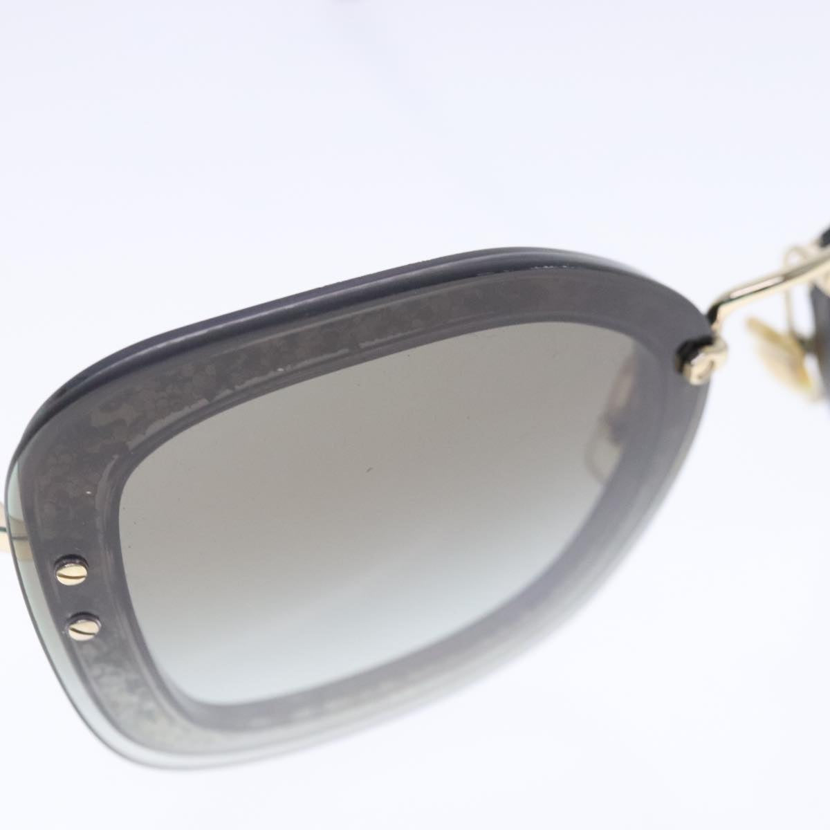 Miu Miu Sunglasses plastic Black Champagne Gold Auth ar12648