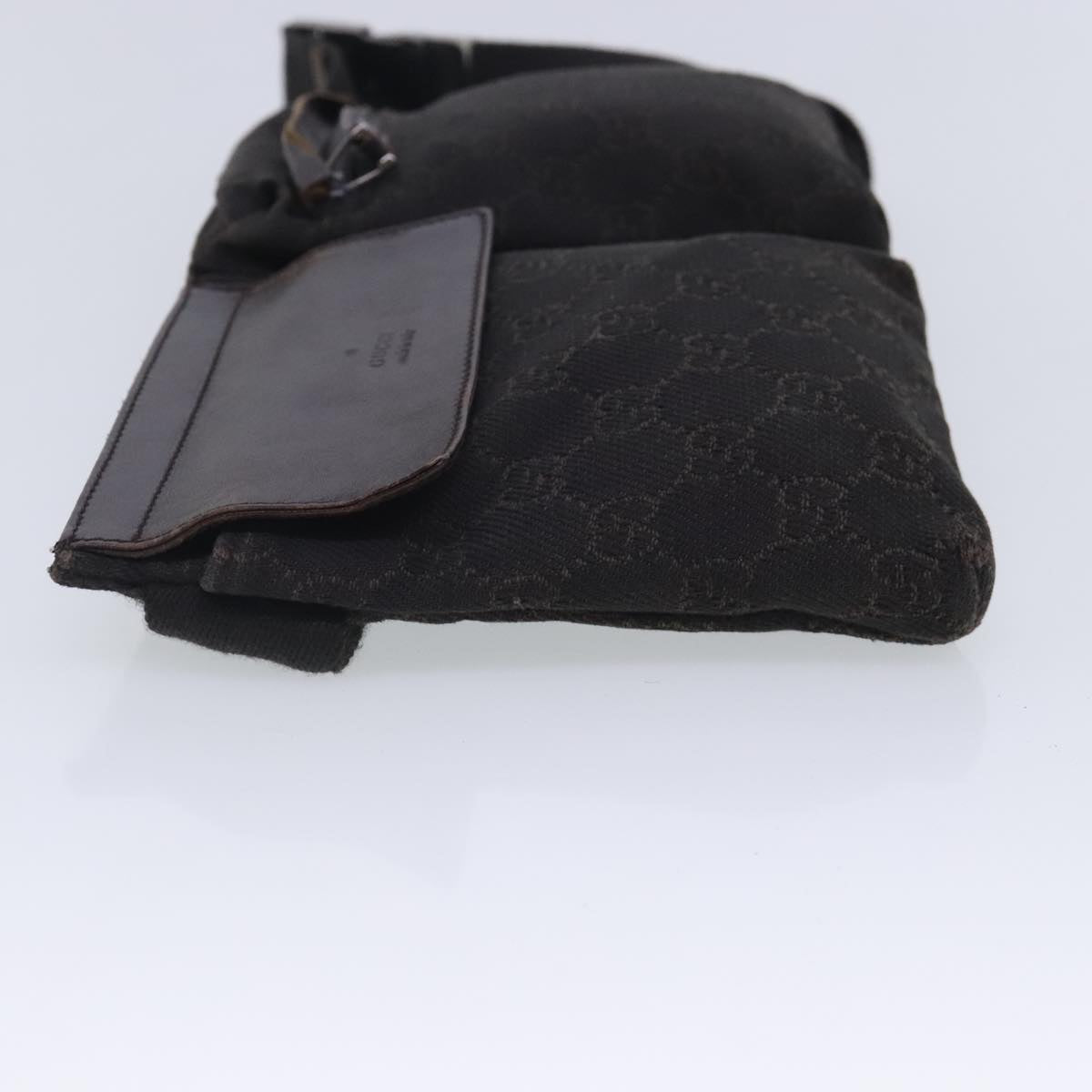 GUCCI GG Canvas Waist bag Silver Brown 28566 Auth ar12669