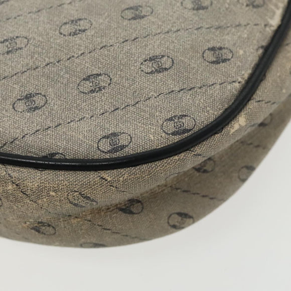 GUCCI Schoudertas Gecoat Canvas Goud Marineblauw Auth ar12677