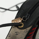 GUCCI Schoudertas Gecoat Canvas Goud Marineblauw Auth ar12677-10