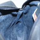 GUCCI Schoudertas Gecoat Canvas Goud Marineblauw Auth ar12677-20