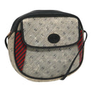 GUCCI Schoudertas Gecoat Canvas Goud Marineblauw Auth ar12677-1