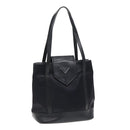 SAINT LAURENT Tote Bag Nylon Leather Black Gold Auth ar12681-1