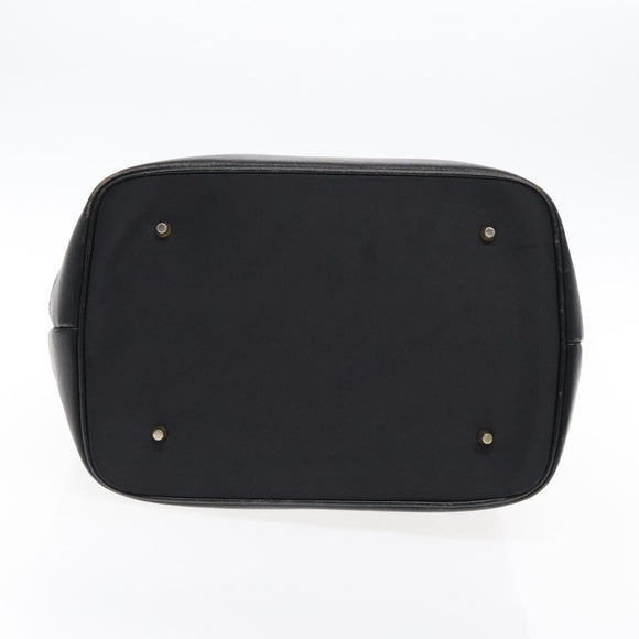 SAINT LAURENT Tote Bag Nylon Leather Black Gold Auth ar12681