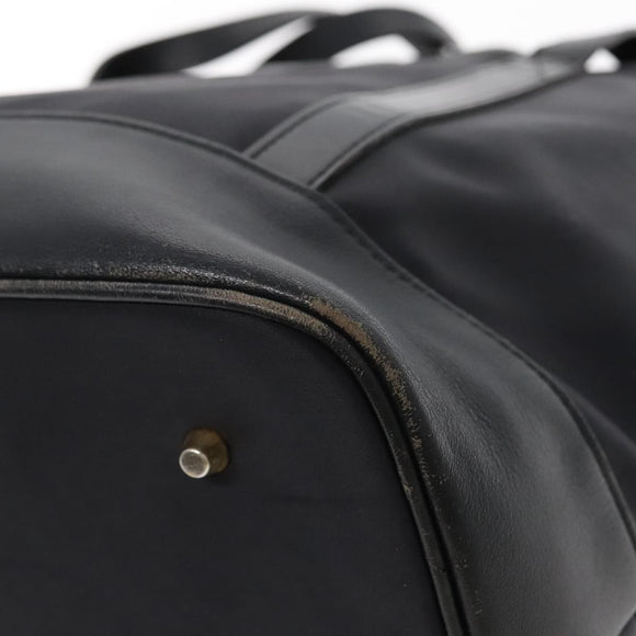 SAINT LAURENT Tote Bag Nylon Leather Black Gold Auth ar12681