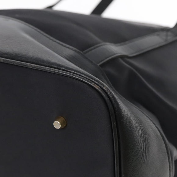 SAINT LAURENT Tote Bag Nylon Leather Black Gold Auth ar12681