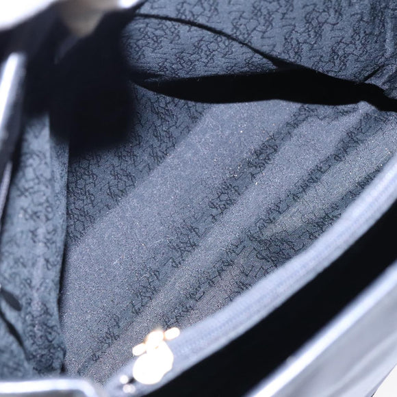 SAINT LAURENT Tote Bag Nylon Leather Black Gold Auth ar12681