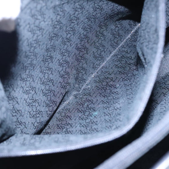 SAINT LAURENT Tote Bag Nylon Leather Black Gold Auth ar12681