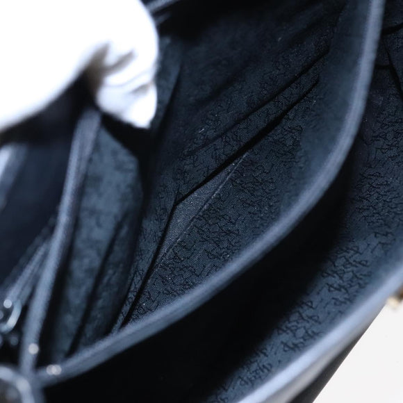 SAINT LAURENT Tote Bag Nylon Leather Black Gold Auth ar12681