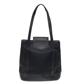 SAINT LAURENT Tote Bag Nylon Leather Black Gold Auth ar12681 - 0