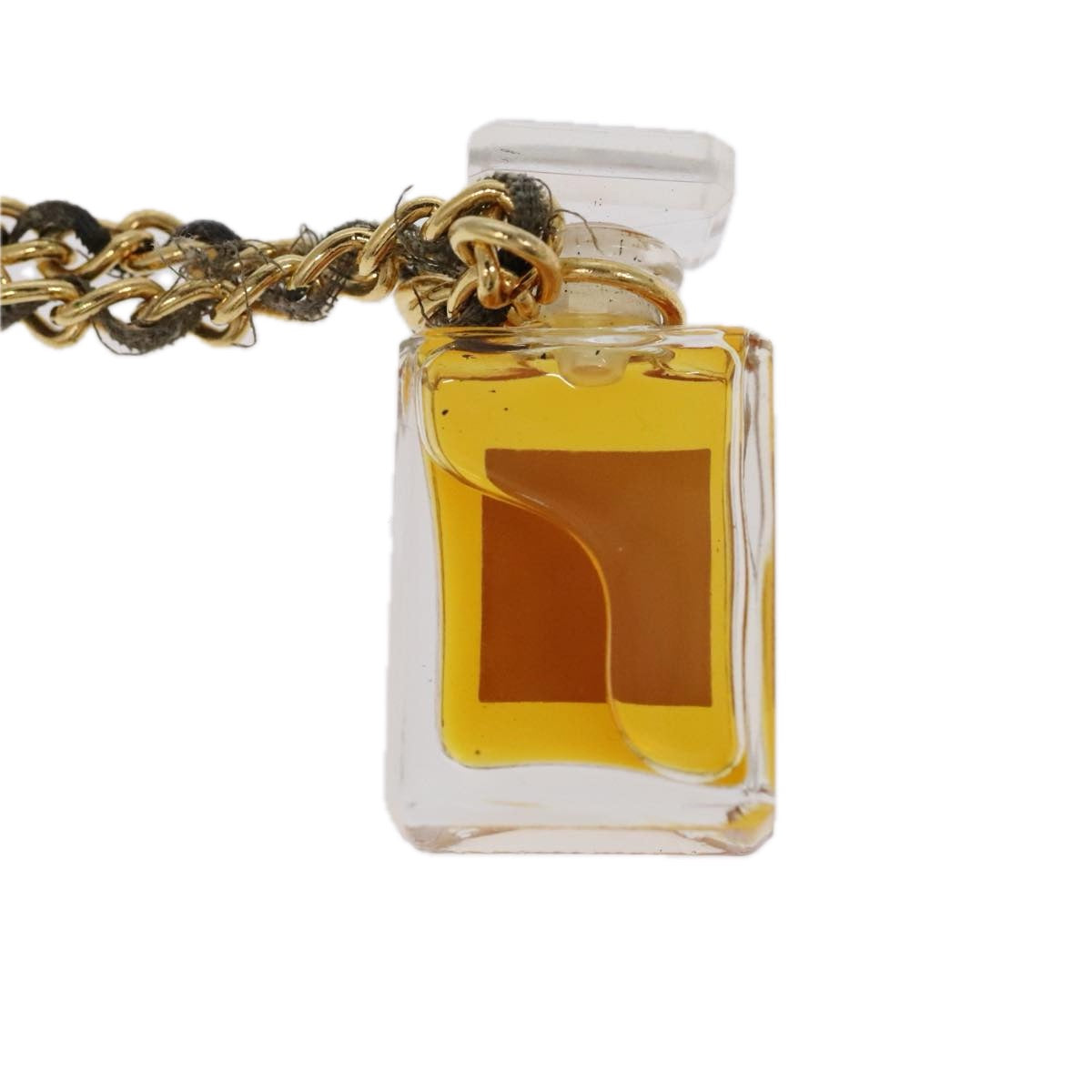 CHANEL Perfume Necklace metal Gold Tone CC Auth ar12687