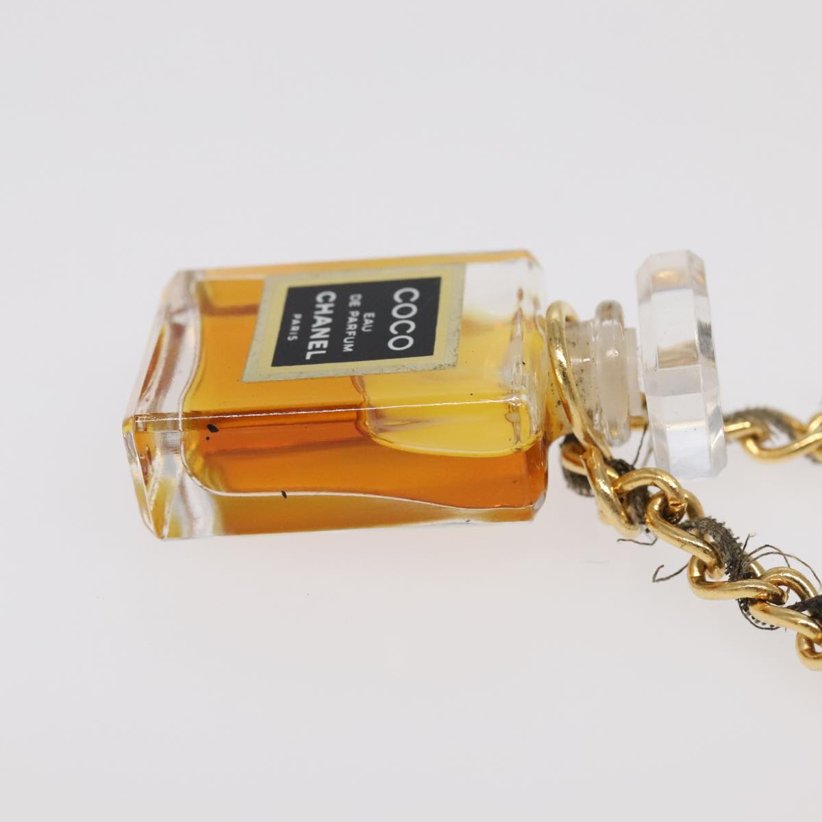 CHANEL Perfume Necklace metal Gold Tone CC Auth ar12687