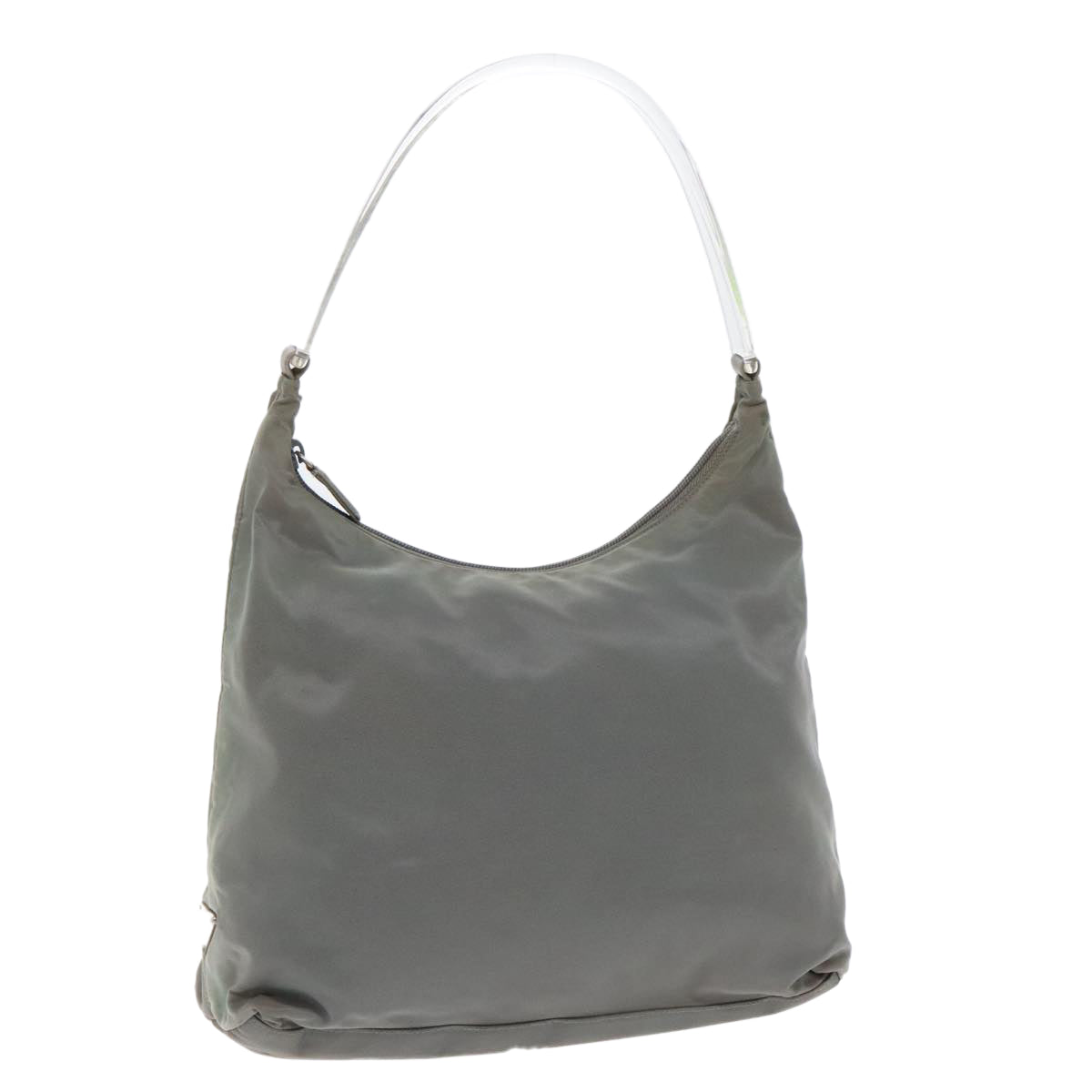 PRADA Shoulder Bag Nylon Gray Silver Auth ar12690