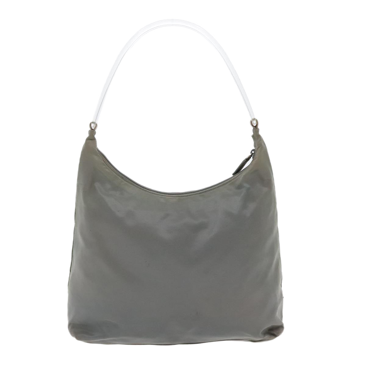 PRADA Shoulder Bag Nylon Gray Silver Auth ar12690