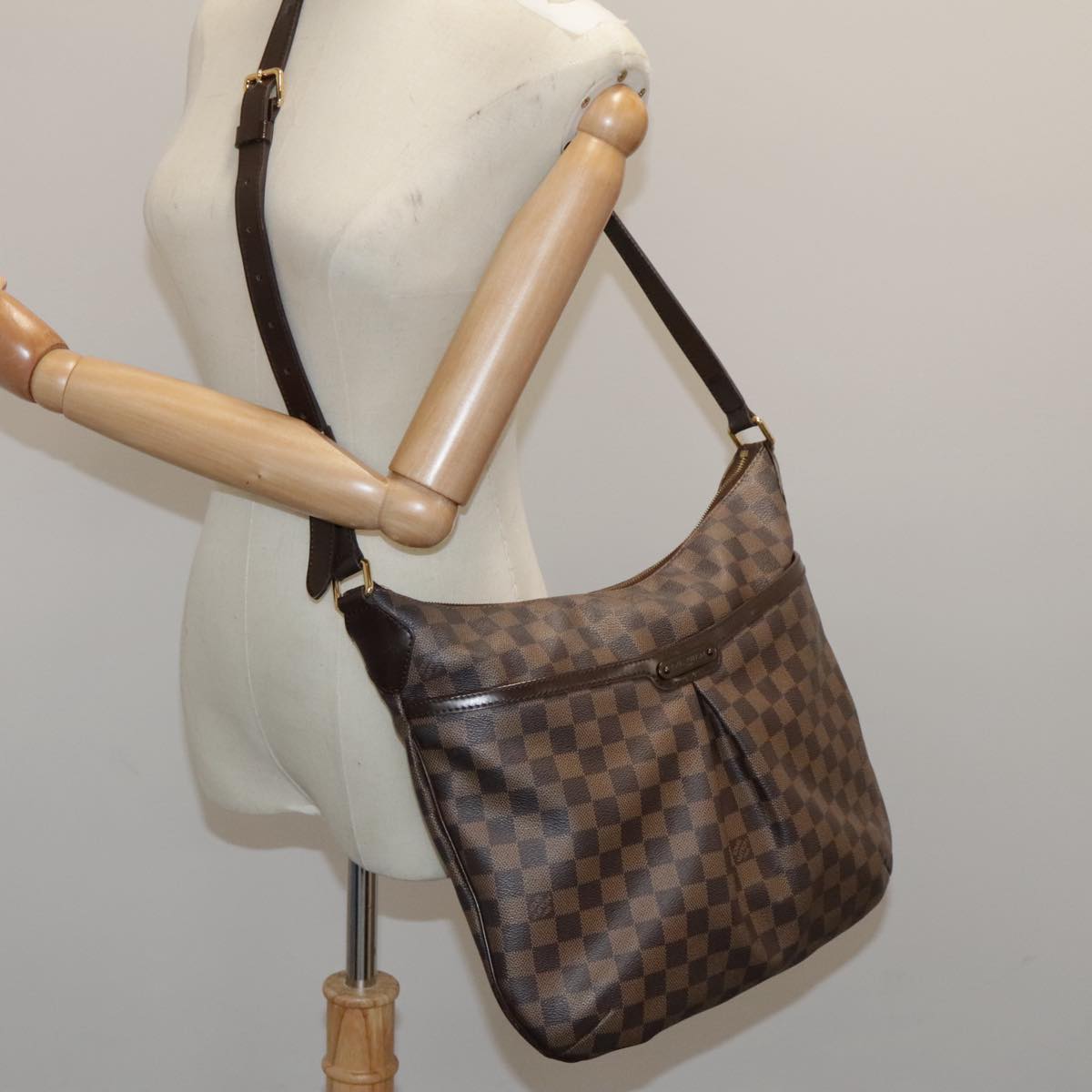 LOUIS VUITTON Damier Ebene Bloomsbury GM Shoulder Bag N42250 LV Auth ar12694