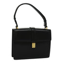CELINE Shoulder Bag Leather Black Gold Auth ar12705-1