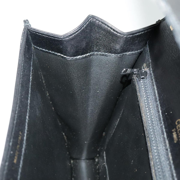 CELINE Shoulder Bag Leather Black Gold Auth ar12705