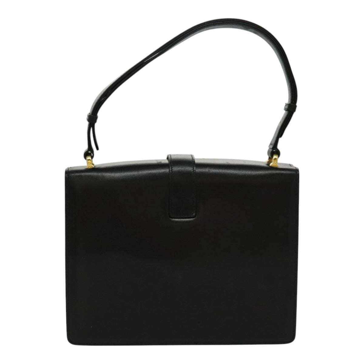 CELINE Shoulder Bag Leather Black Gold Auth ar12705 - 0