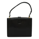 CELINE Shoulder Bag Leather Black Gold Auth ar12705-2