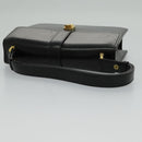 CELINE Shoulder Bag Leather Black Gold Auth ar12705-7