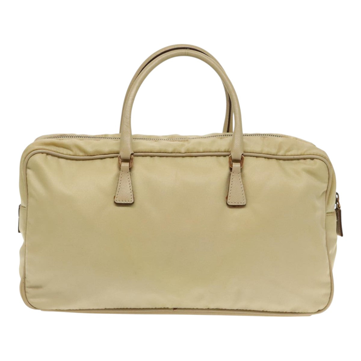 PRADA Hand Bag Nylon Beige Gold Auth ar12718 - 0