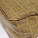 FENDI Zucchino Canvas Shoulder Bag Vintage Beige Auth ar12721-14