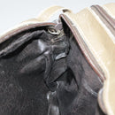 FENDI Zucchino Canvas Shoulder Bag Vintage Beige Auth ar12721-18