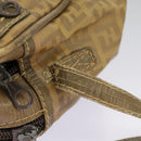 FENDI Zucchino Canvas Shoulder Bag Vintage Beige Auth ar12721-9