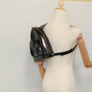 GUCCI Bamboo Body Bag Enamel Black Gold 003 2113 0127 Auth ar12723-25