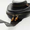 GUCCI Bamboo Body Bag Enamel Black Gold 003 2113 0127 Auth ar12723-6