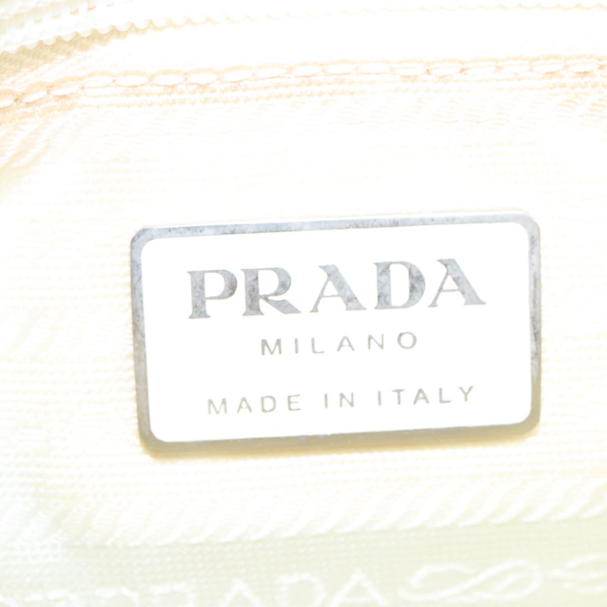 PRADA Shoulder Bag Nylon Silver White Auth ar12730