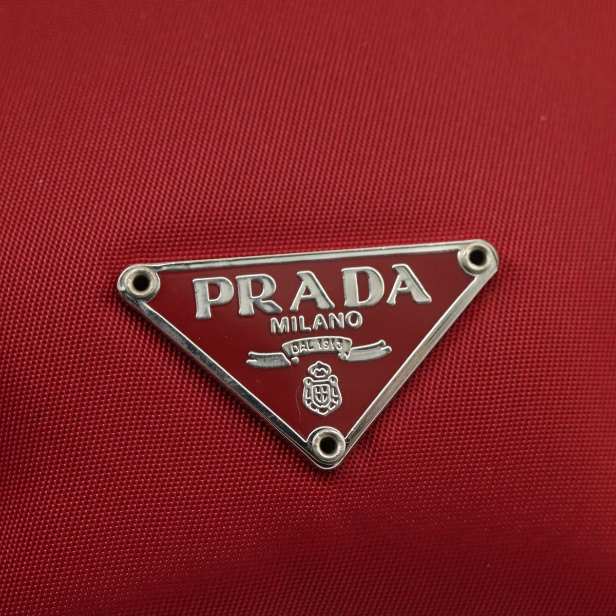 PRADA Shoulder Bag Nylon Red Auth ar12738