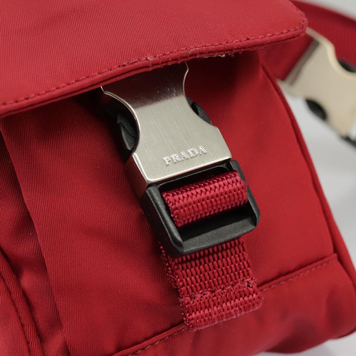 PRADA Shoulder Bag Nylon Red Auth ar12738