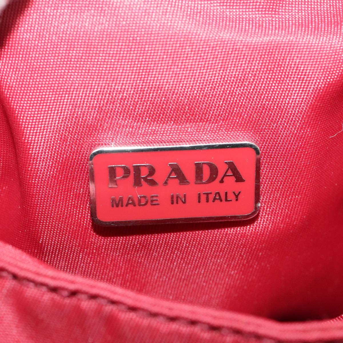 PRADA Shoulder Bag Nylon Red Auth ar12738