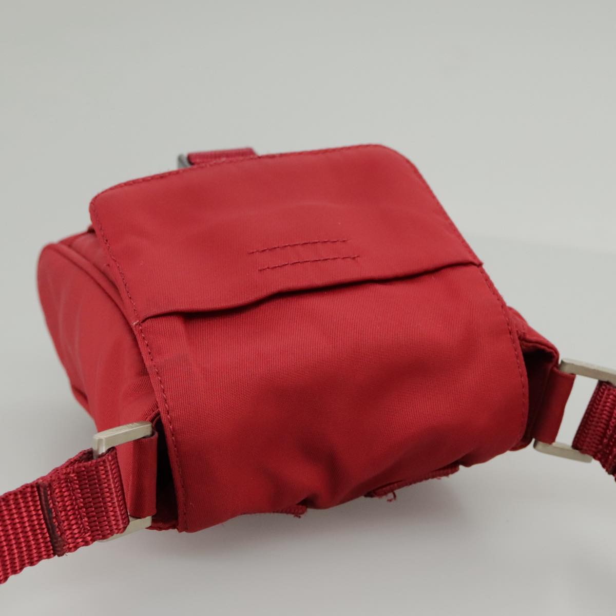 PRADA Shoulder Bag Nylon Red Auth ar12738