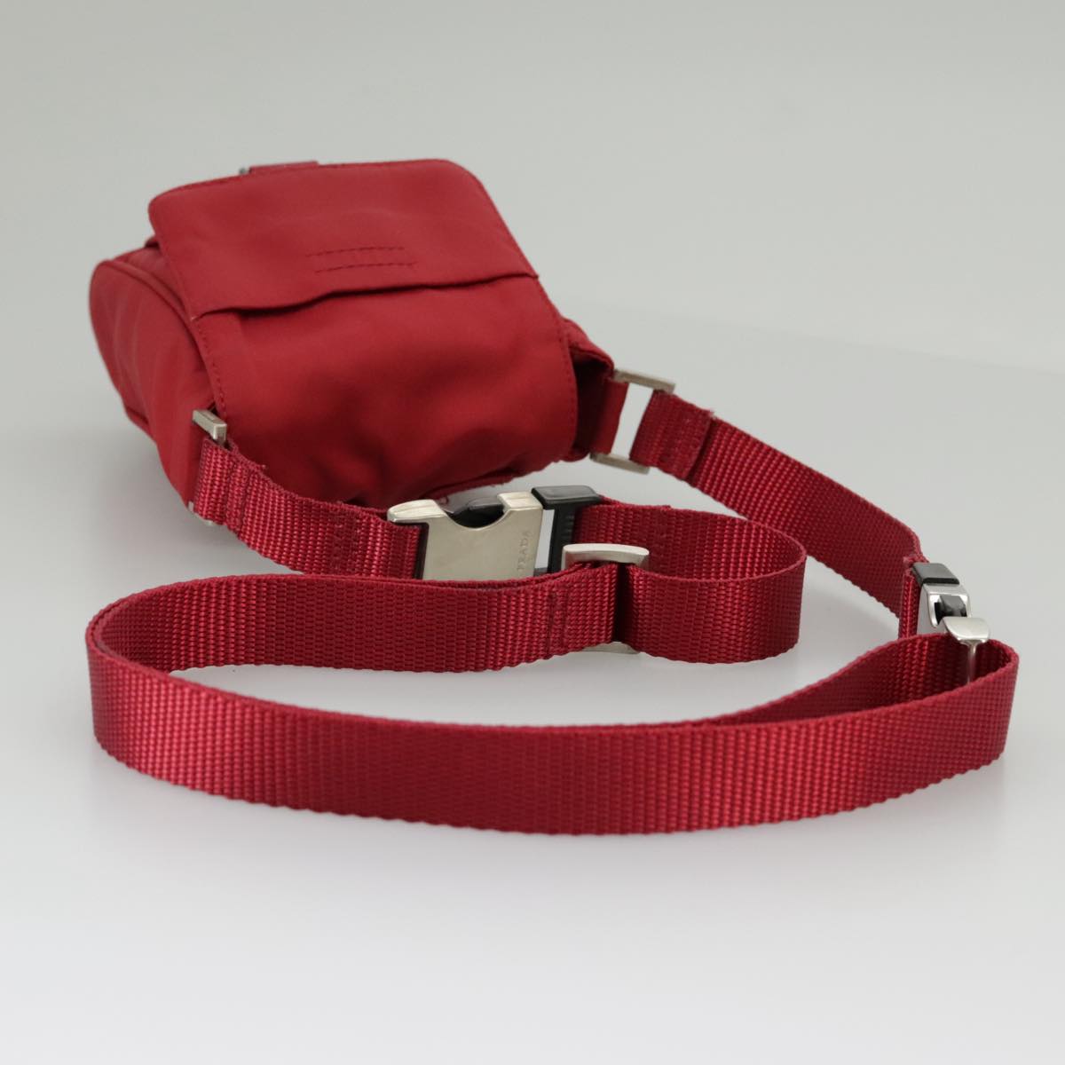 PRADA Shoulder Bag Nylon Red Auth ar12738