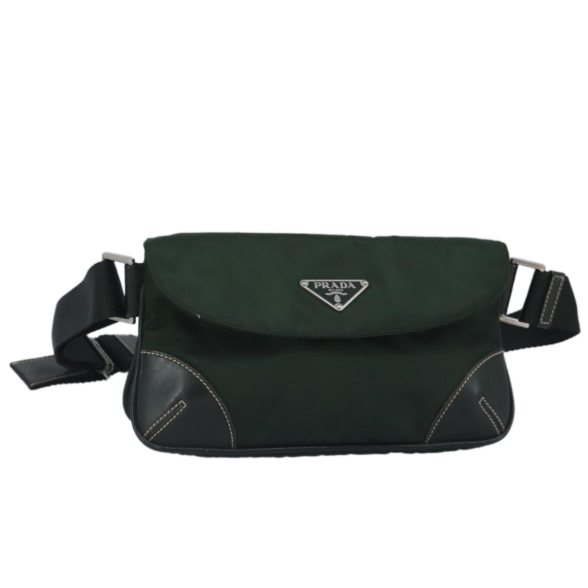 PRADA Waist bag Nylon Khaki Auth ar12739