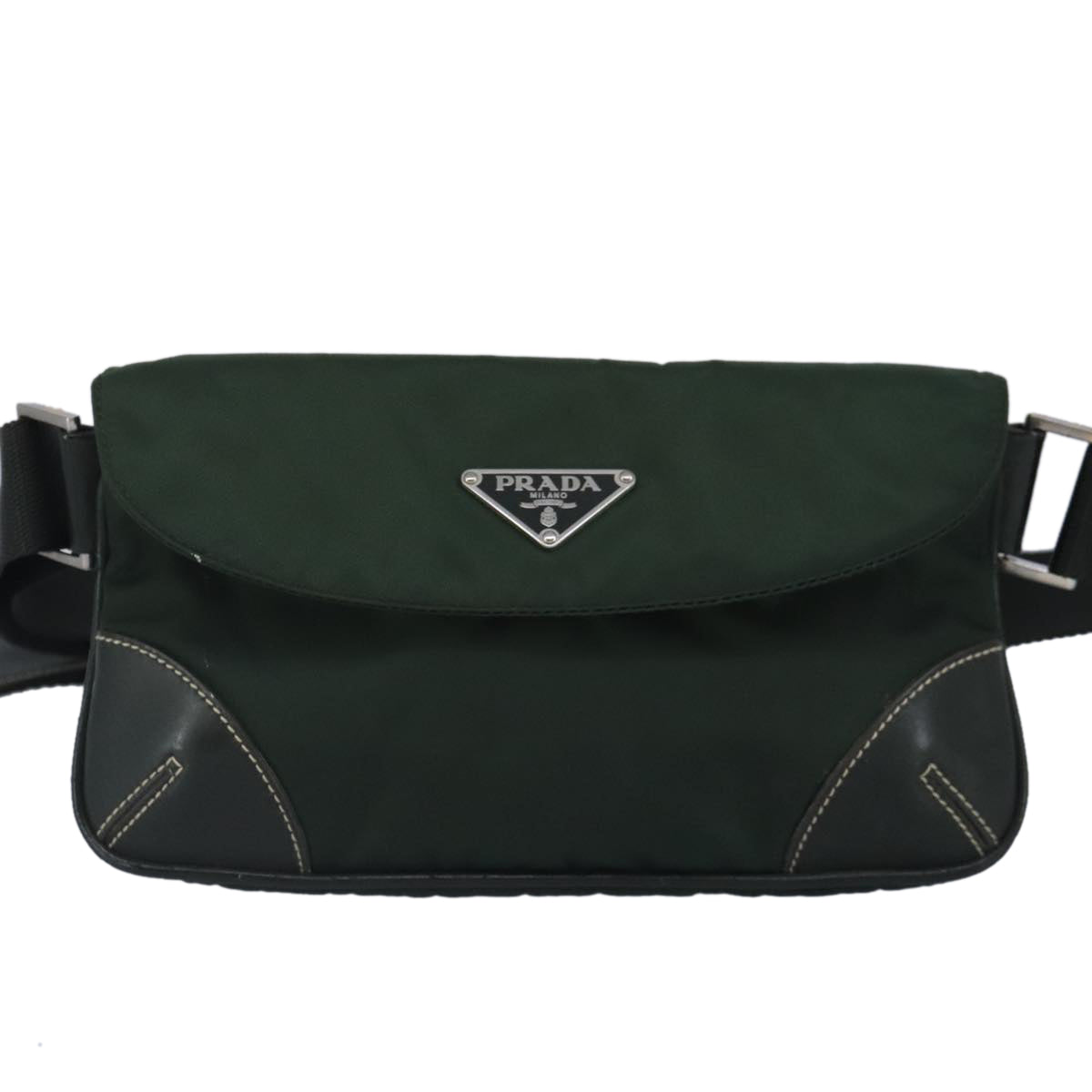 PRADA Waist bag Nylon Khaki Auth ar12739