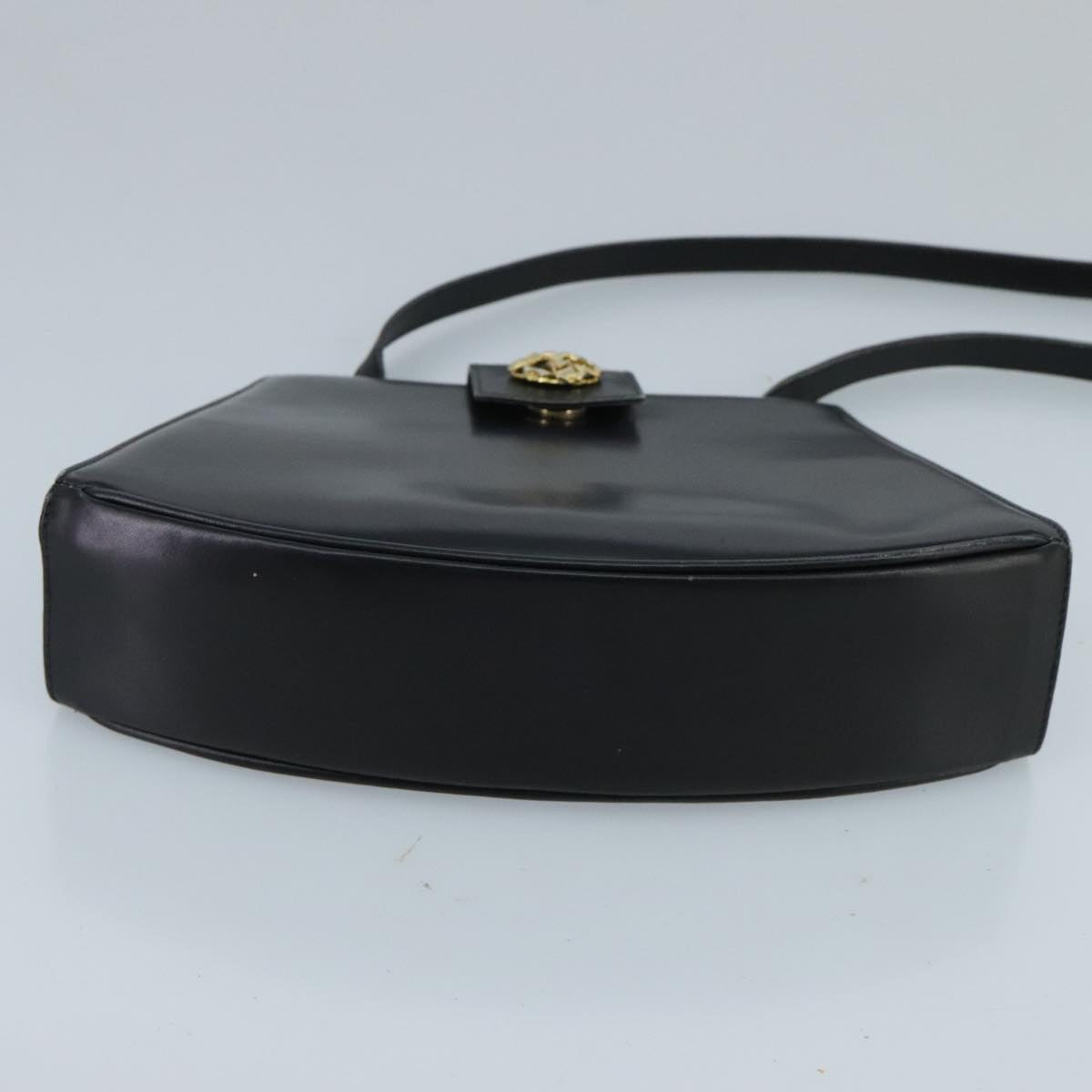 Salvatore Ferragamo Shoulder Bag Leather Black Auth ar12762