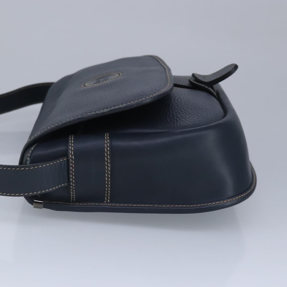 GUCCI Shoulder Bag Leather Navy Auth ar12765