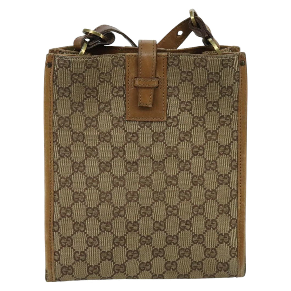 GUCCI GG Canvas Tote Bag Beige Auth ar12769