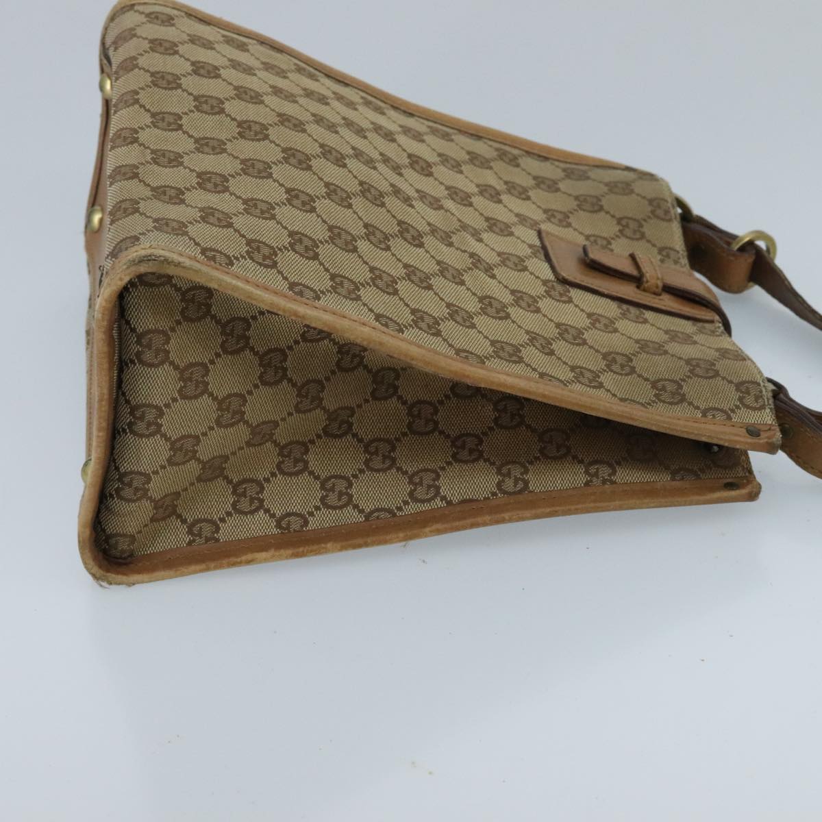 GUCCI GG Canvas Tote Bag Beige Auth ar12769