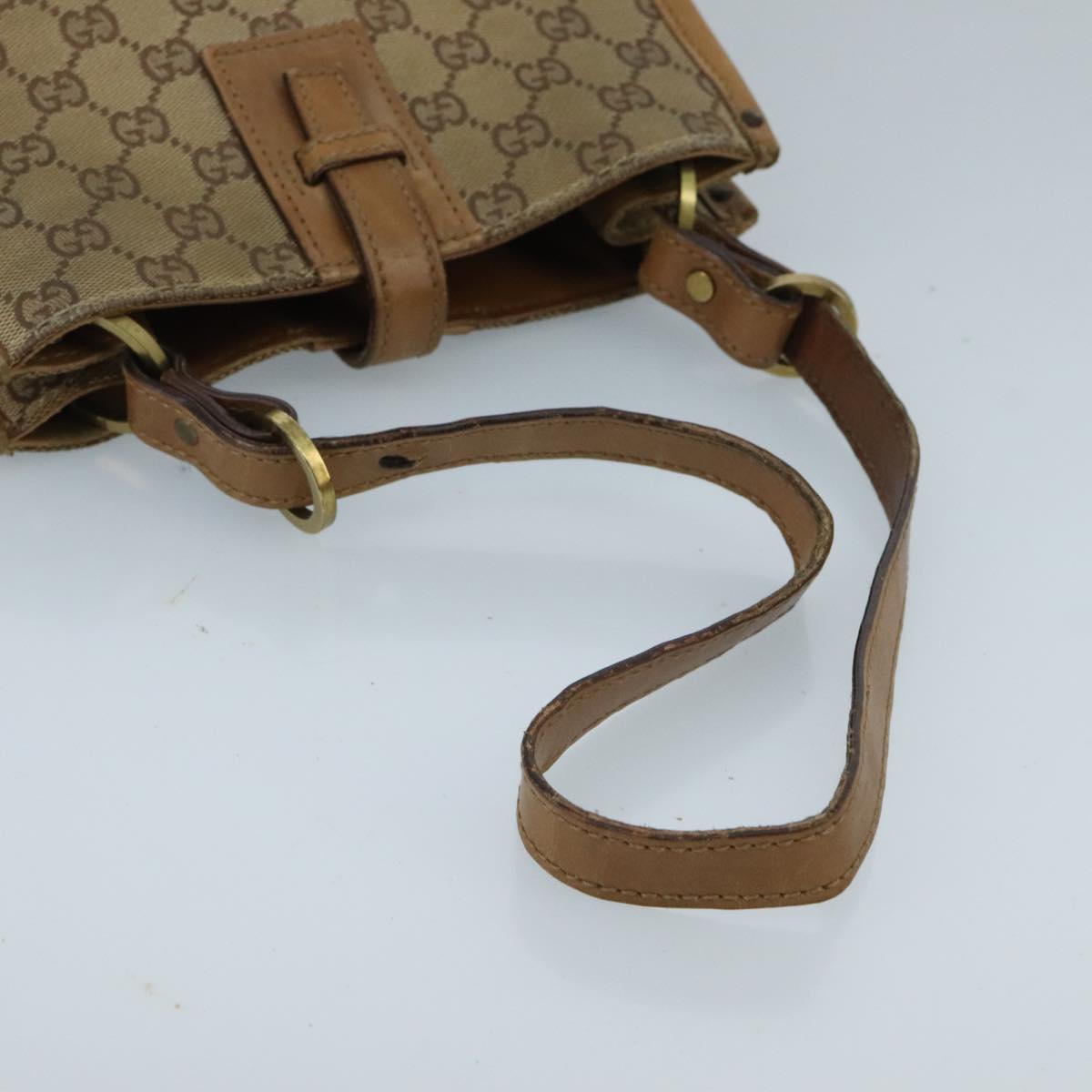 GUCCI GG Canvas Tote Bag Beige Auth ar12769