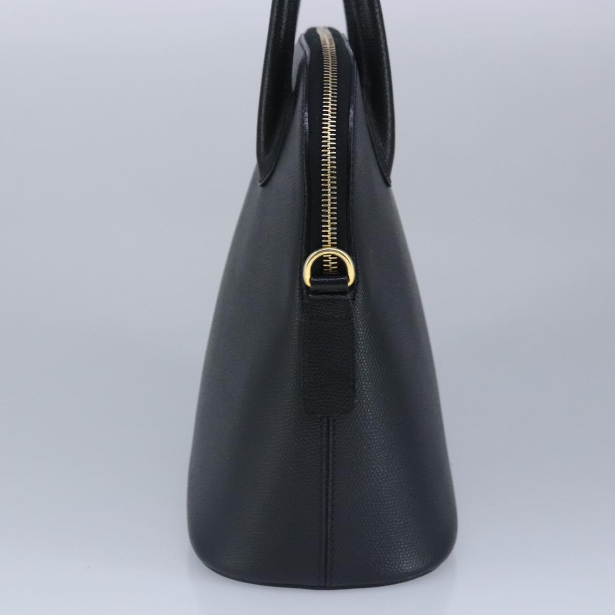 CELINE Hand Bag Leather Black Auth ar12771