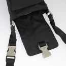 PRADA Shoulder Pouch Nylon Black Silver Auth ar12772-21