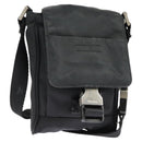 PRADA Shoulder Pouch Nylon Black Silver Auth ar12772-1