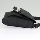PRADA Shoulder Pouch Nylon Black Silver Auth ar12772-4