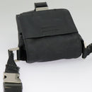 PRADA Shoulder Pouch Nylon Black Silver Auth ar12772-6